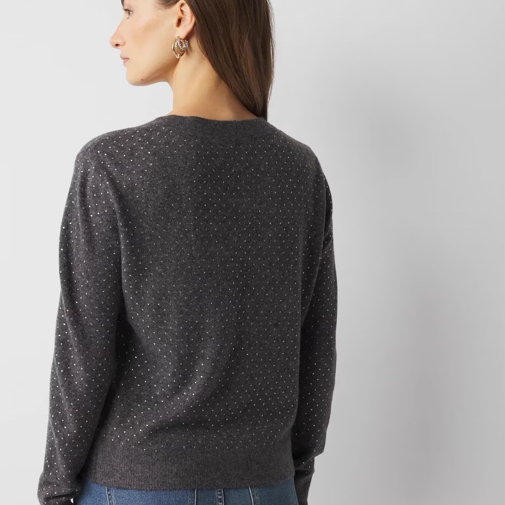 NWT WHBM embellished V neck sweater. - Picture 4 of 8